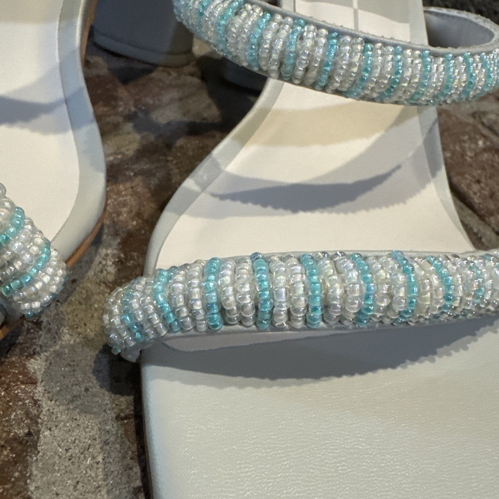 Dolce Vita‎ Womens Nolah Beaded Sandals Mint Multi Leather Block Heel Slides 9 - Picture 3 of 16
